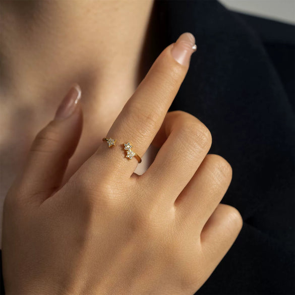Opening Adjustable S925 Sterling Silver Ring With Electroplated Platinum Or 18K Gold Crown Design Fashion Jewelry For Women And Unisex