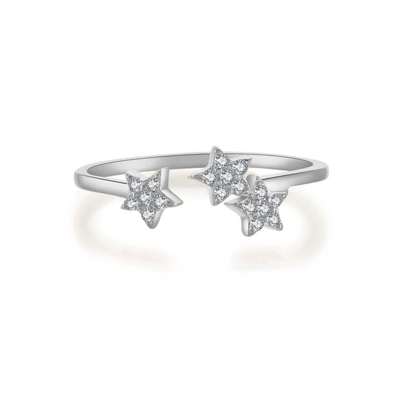 Opening Adjustable S925 Sterling Silver Ring With Electroplated Platinum Or 18K Gold Crown Design Fashion Jewelry For Women And Unisex