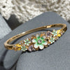 Openwork Enamel Flower Bangle With Plated Finish Elegant Decorative Jewelry Accessory