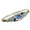 Openwork Enamel Flower Bangle With Plated Finish Elegant Decorative Jewelry Accessory