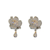 Organza Mesh White Flower Pearl Earrings For Women Sweet Floral Fairy Style Statement Earrings