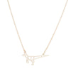 Origami Tyrannosaurus Rex Dinosaur Pendant Necklace In Stainless Steel With Geometric Design And Electroplated Finish For Unisex Wear
