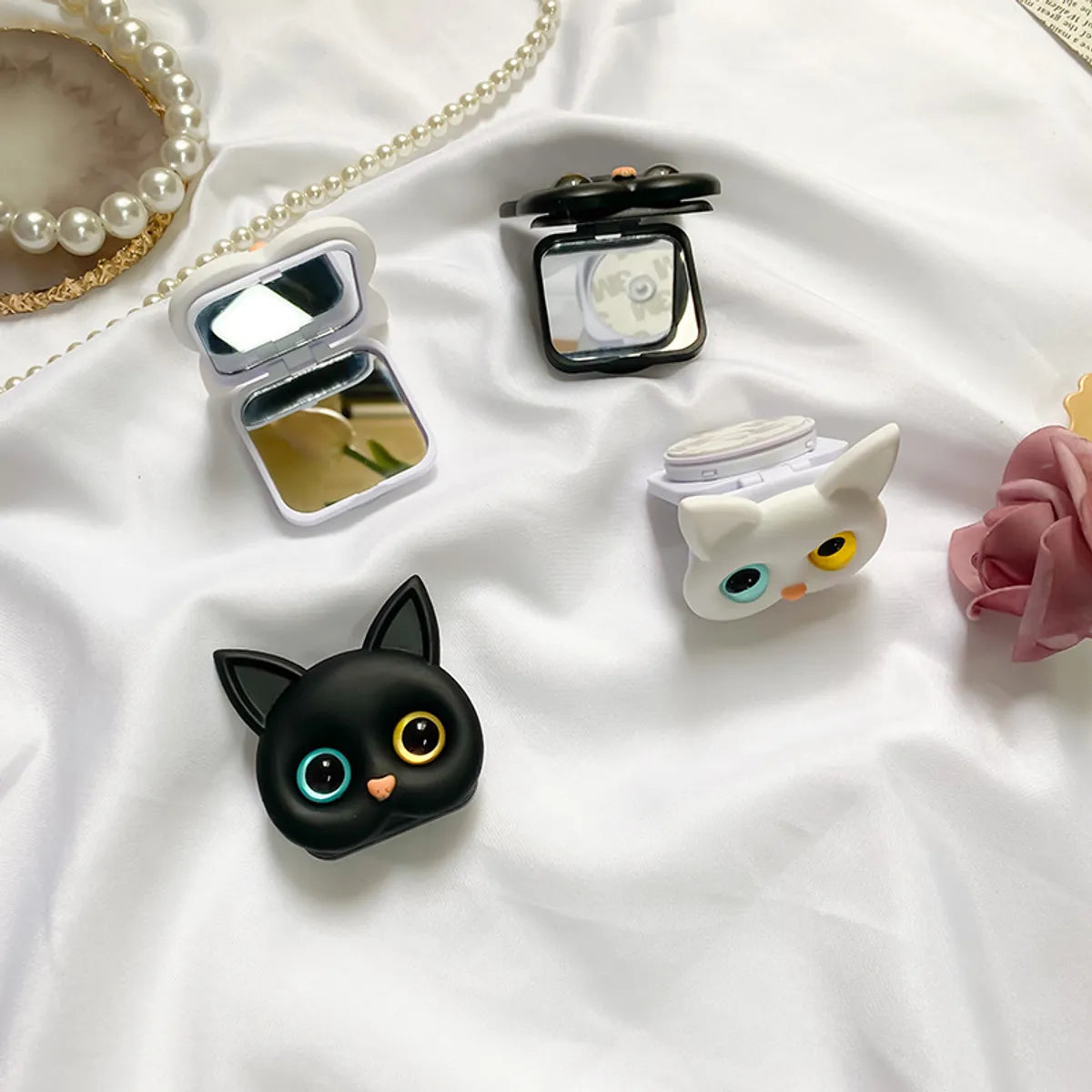 Original Adhesive Portable Make-Up Mirror Selfie Ring Ins Style 3d Cute Cat Mobile Phone Airbag Bracket