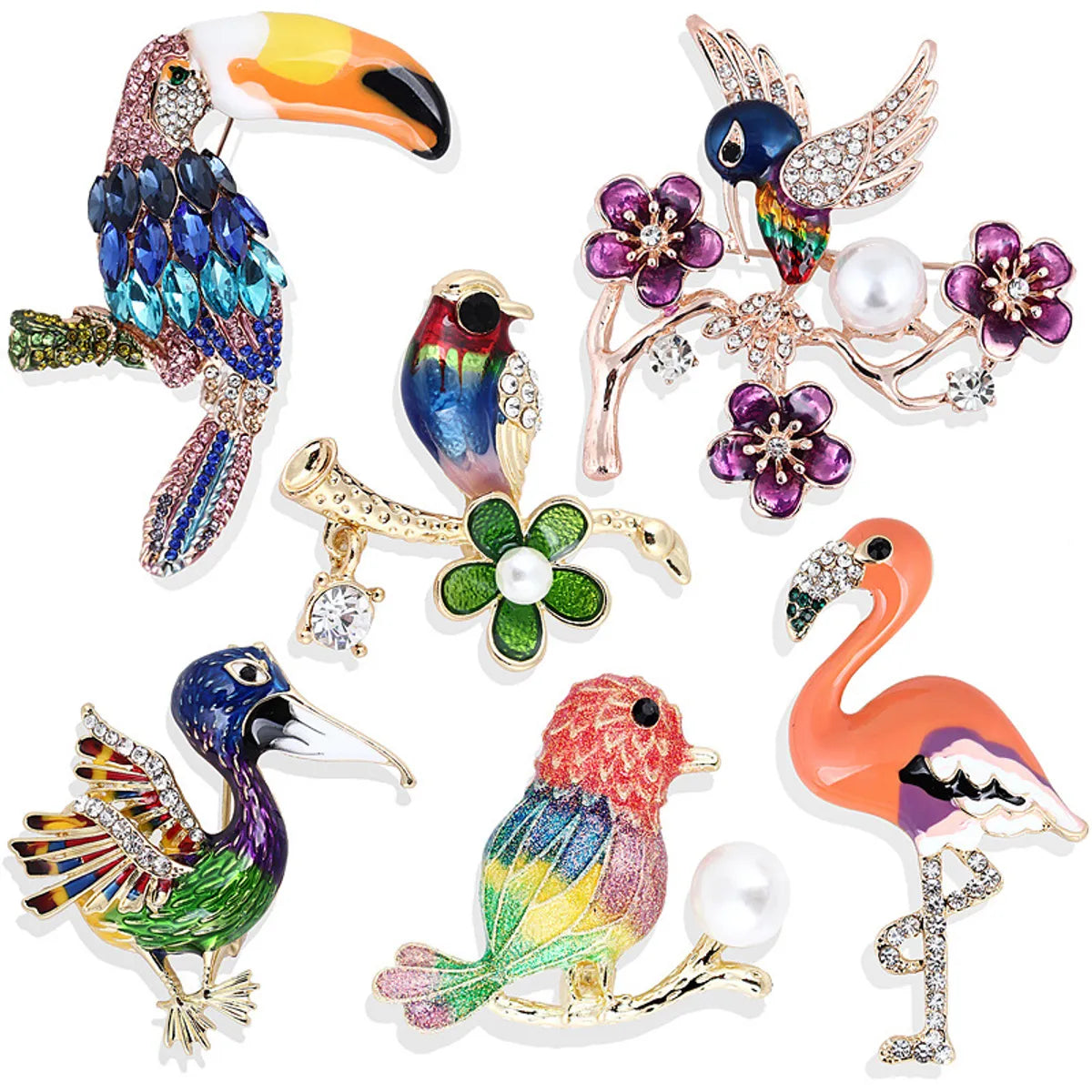 Original Design Animal Alloy Gold Plated Silver Plated Rhinestones Kid'S Brooches