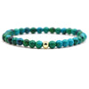 Original Design Copper Unisex Bracelet With 6Mm Natural Tiger Eye And Malachite Stone Beads Geometry Style