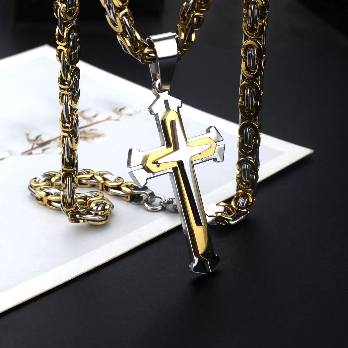 Original Design Cross 304 Stainless Steel Plating Men'S