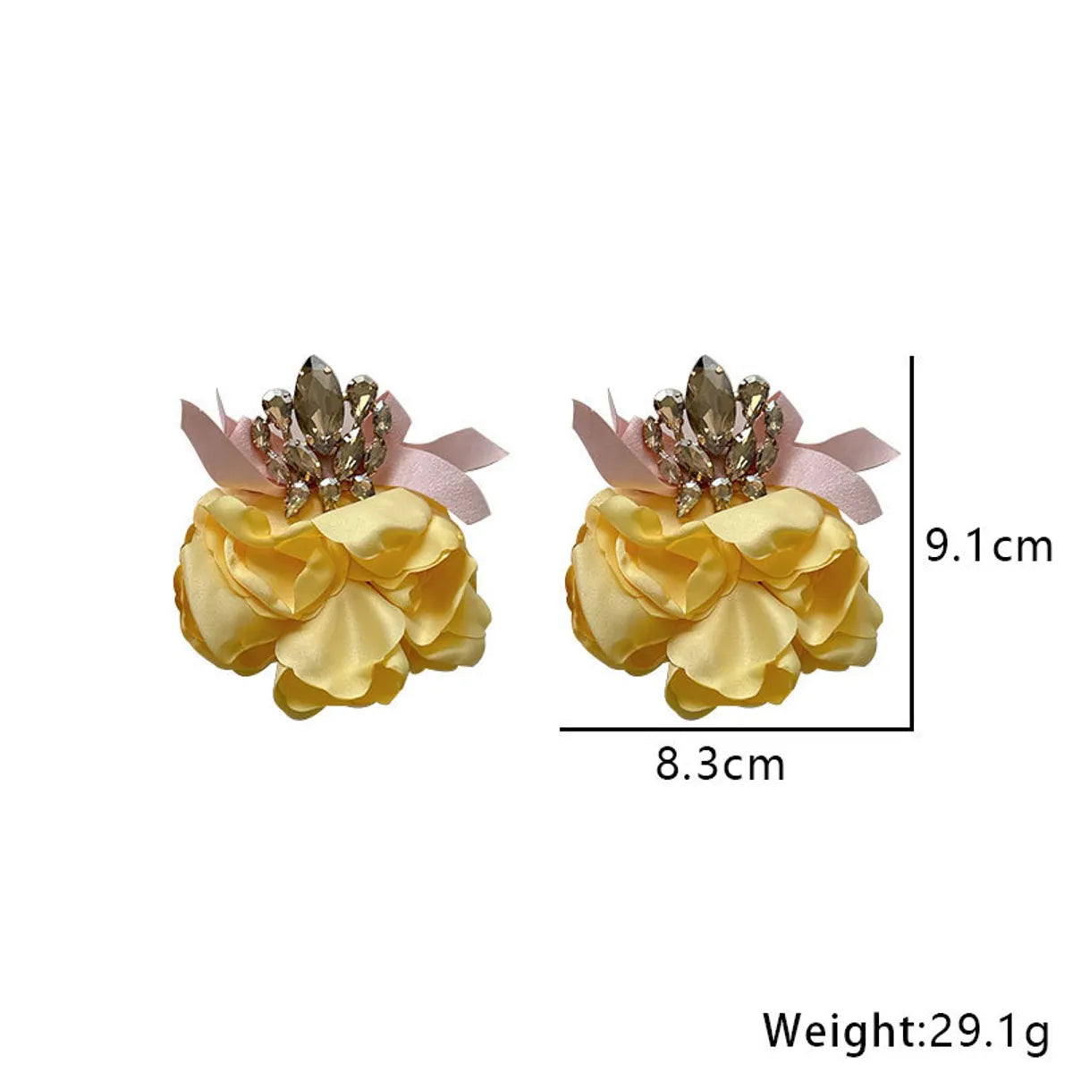 Original Design Flower Cloth Handmade Inlay Artificial Gemstones Women'S Ear Studs