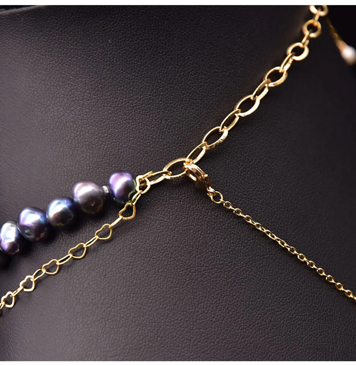 Original Design Geometric Freshwater Pearl Copper Plating 18k Gold Plated Necklace