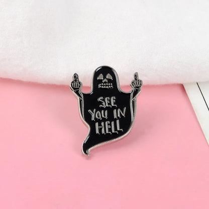 Original Design Ghost Alloy Stoving Varnish Unisex Brooches