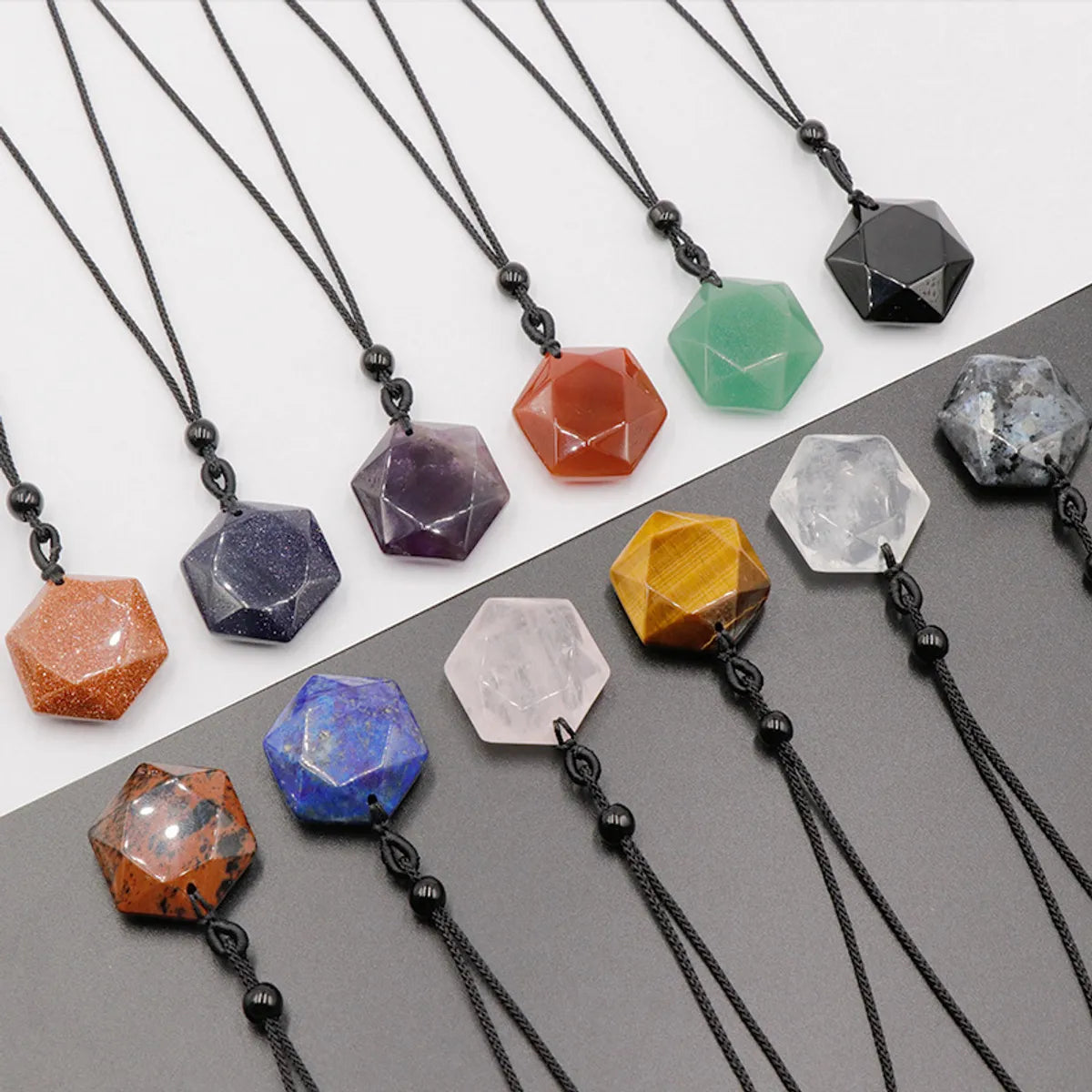 Original Design Hexagram Crystal Polishing Necklace Pendant