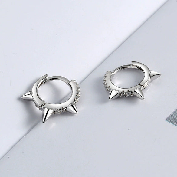 Original Design Minimalist Geometric Triangle Earrings In 925 Silver With Zircon Inlay Electroplated Ear Buckle For Women