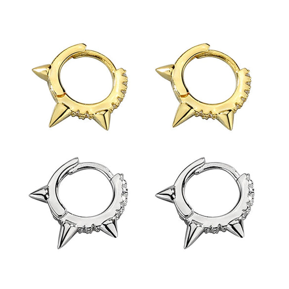 Original Design Minimalist Geometric Triangle Earrings In 925 Silver With Zircon Inlay Electroplated Ear Buckle For Women