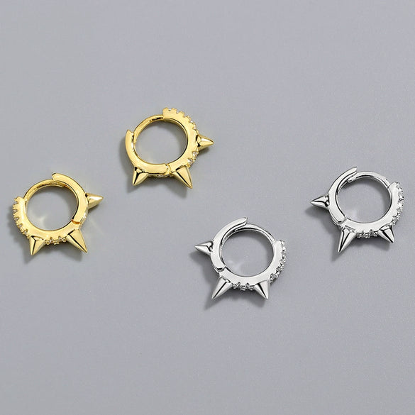 Original Design Minimalist Geometric Triangle Earrings In 925 Silver With Zircon Inlay Electroplated Ear Buckle For Women