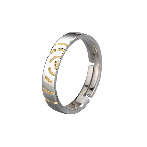 Original Design Mobius Geometry Couple Ring In S925 Sterling Silver With Electroplated Finish Adjustable Open Ring Gift