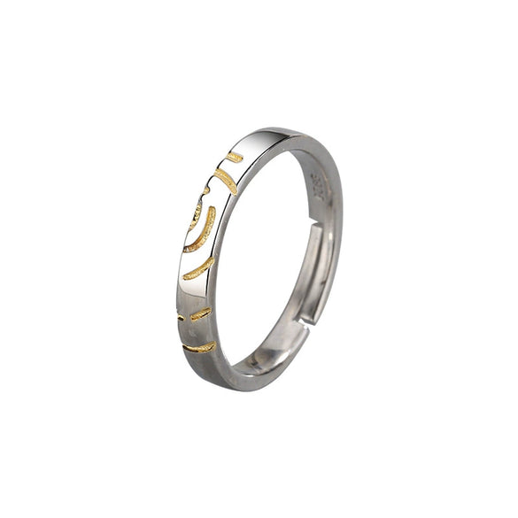Original Design Mobius Geometry Couple Ring In S925 Sterling Silver With Electroplated Finish Adjustable Open Ring Gift