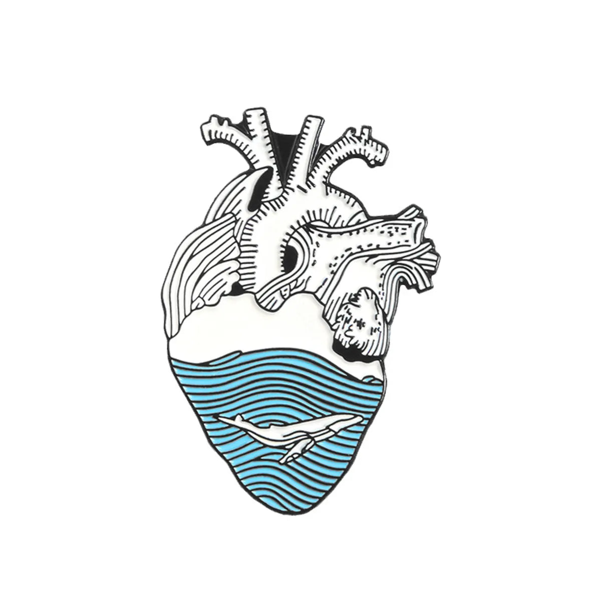 Original Design Ocean Heart Shape Alloy Enamel Unisex Brooches