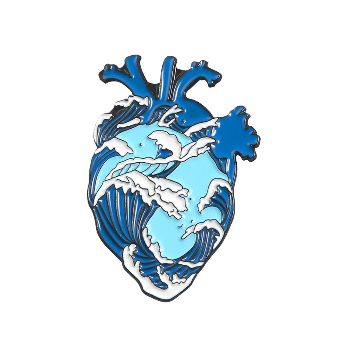 Original Design Ocean Heart Shape Alloy Enamel Unisex Brooches