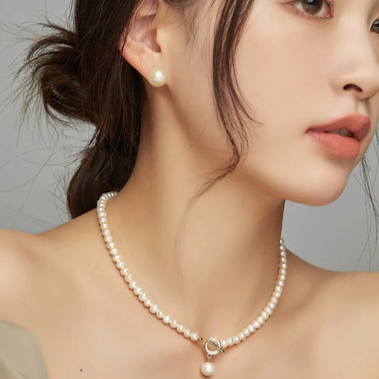 Original Design Solid Color Freshwater Pearl Pendant Necklace In Bulk