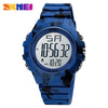 Outdoor Sports Digital Electronic Watch Resin Case Silicone Strap Stainless Steel Clasp Round Dial