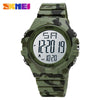 Outdoor Sports Digital Electronic Watch Resin Case Silicone Strap Stainless Steel Clasp Round Dial