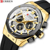 Outdoor Sports Multifunctional Men's Alloy Case Silicone Strap Round Dial Watch With Mineral Strengthened Glass Mirror And Pin Buckle