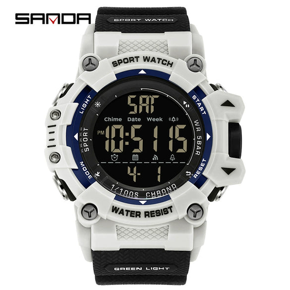 Outdoor Sports Waterproof Electronic Watch For Teenagers Acrylic Mirror Abs Case Tpu Strap Round Dial Highend Style