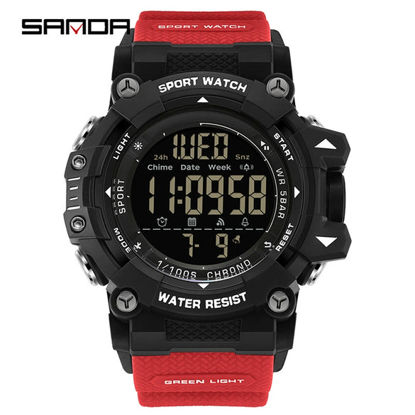 Outdoor Sports Waterproof Electronic Watch For Teenagers Acrylic Mirror Abs Case Tpu Strap Round Dial Highend Style