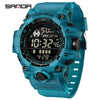 Outdoor Sports Waterproof Electronic Watch For Teenagers Acrylic Mirror Abs Case Tpu Strap Round Dial Highend Style