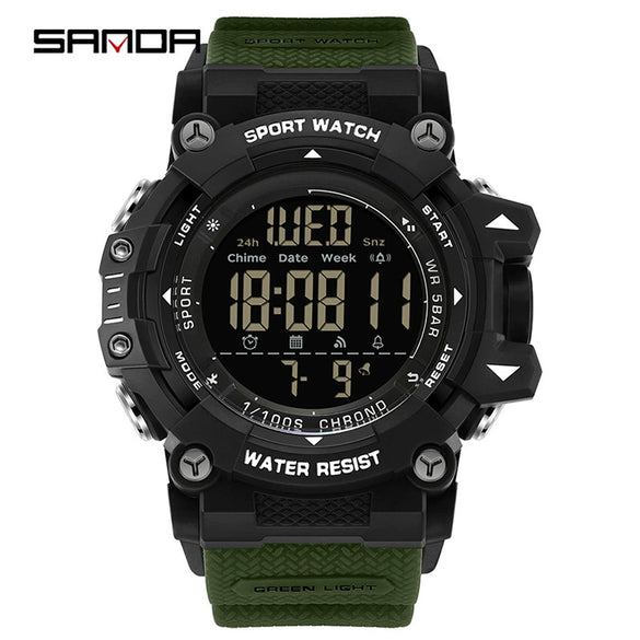Outdoor Sports Waterproof Electronic Watch For Teenagers Acrylic Mirror Abs Case Tpu Strap Round Dial Highend Style