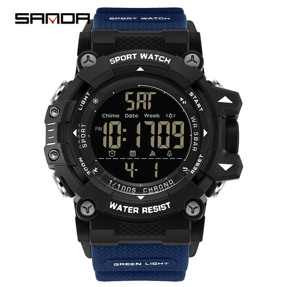Outdoor Sports Waterproof Electronic Watch For Teenagers Acrylic Mirror Abs Case Tpu Strap Round Dial Highend Style