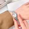 Oval Alloy Band Quartz Watch For Women Light Luxury Retro Style