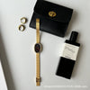 Oval Bamboo And Metal Steel Band Quartz Watch For Female Students Leisure Style Alloy Case Ordinary Glass Mirror