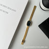 Oval Bamboo And Metal Steel Band Quartz Watch For Female Students Leisure Style Alloy Case Ordinary Glass Mirror