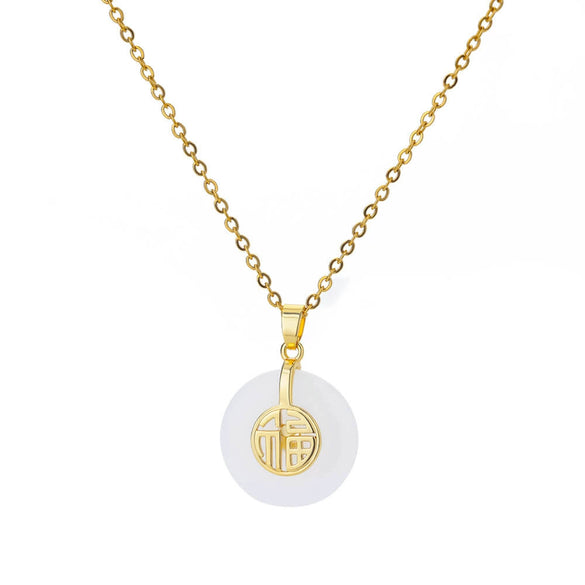 Oval Cat's Eye Pendant Stainless Steel Necklace With Mixed Gemstone Inlay Light Luxury Electroplating Design Unisex Clavicle Chain