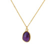 Oval Cat's Eye Pendant Stainless Steel Necklace With Mixed Gemstone Inlay Light Luxury Electroplating Design Unisex Clavicle Chain