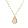 Oval Cat's Eye Pendant Stainless Steel Necklace With Mixed Gemstone Inlay Light Luxury Electroplating Design Unisex Clavicle Chain