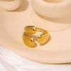 Oval Geometric Hollow Oil Pressure Unisex Stainless Steel Gold Plated Asymmetric Leaf Bracelet