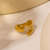 Oval Geometric Hollow Oil Pressure Unisex Stainless Steel Gold Plated Asymmetric Leaf Bracelet