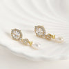 Oval Pearl Zircon Earrings Accessories Materials Copper Electroplated For Women Diy Handmade