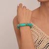 Oval Resin Turquoise Open Bracelet With Diamond Encrusted Alloy Electroplated Retro Exaggerated High End Fashion Bracelet