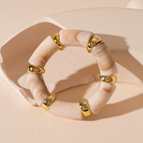 Oval Resin Turquoise Open Bracelet With Diamond Encrusted Alloy Electroplated Retro Exaggerated High End Fashion Bracelet