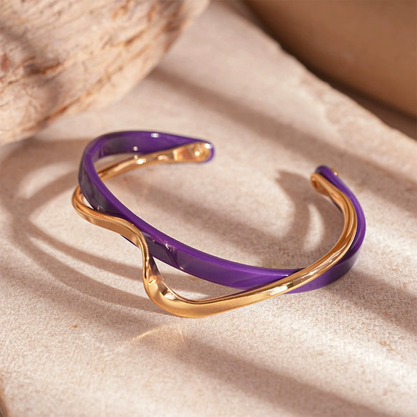 Oval Resin Turquoise Open Bracelet With Diamond Encrusted Alloy Electroplated Retro Exaggerated High End Fashion Bracelet