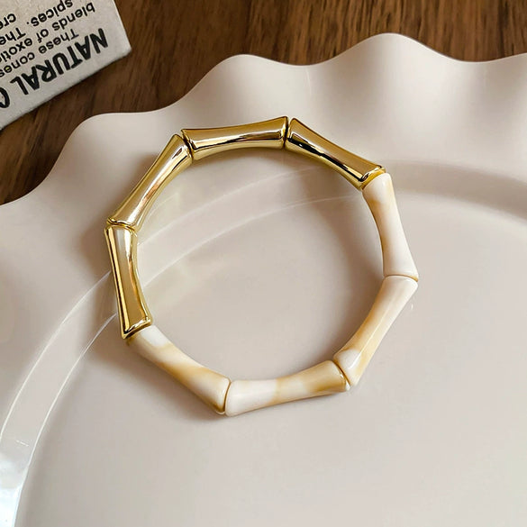 Oval Resin Turquoise Open Bracelet With Diamond Encrusted Alloy Electroplated Retro Exaggerated High End Fashion Bracelet