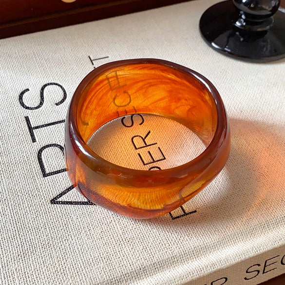 Oval Resin Turquoise Open Bracelet With Diamond Encrusted Alloy Electroplated Retro Exaggerated High End Fashion Bracelet