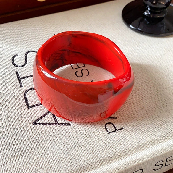 Oval Resin Turquoise Open Bracelet With Diamond Encrusted Alloy Electroplated Retro Exaggerated High End Fashion Bracelet