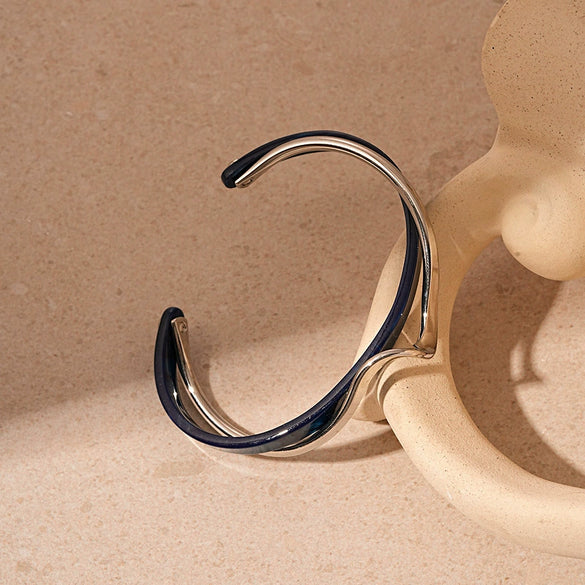 Oval Resin Turquoise Open Bracelet With Diamond Encrusted Alloy Electroplated Retro Exaggerated High End Fashion Bracelet