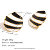 Oval Sail Shape Oil Drop Women's Stainless Steel 18K Gold Plated Geometric Fashion Earrings