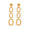 Oval Stainless Steel Women's Retro Exaggerated Geometric Animal Zodiac Pattern Electroplated Earrings