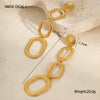 Oval Stainless Steel Women's Retro Exaggerated Geometric Animal Zodiac Pattern Electroplated Earrings