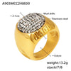 Oval Star Ring Titanium Steel Pvd Plated Geometric Style For Men And Women